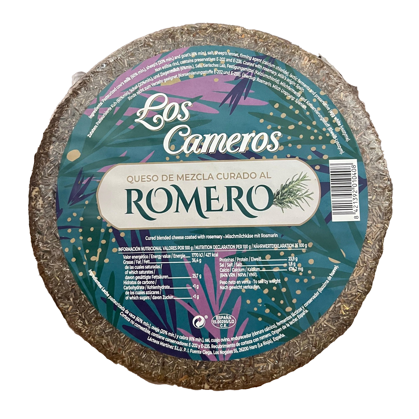 Los Cameros 3-mælksost m. rosmarin 3,3 kg