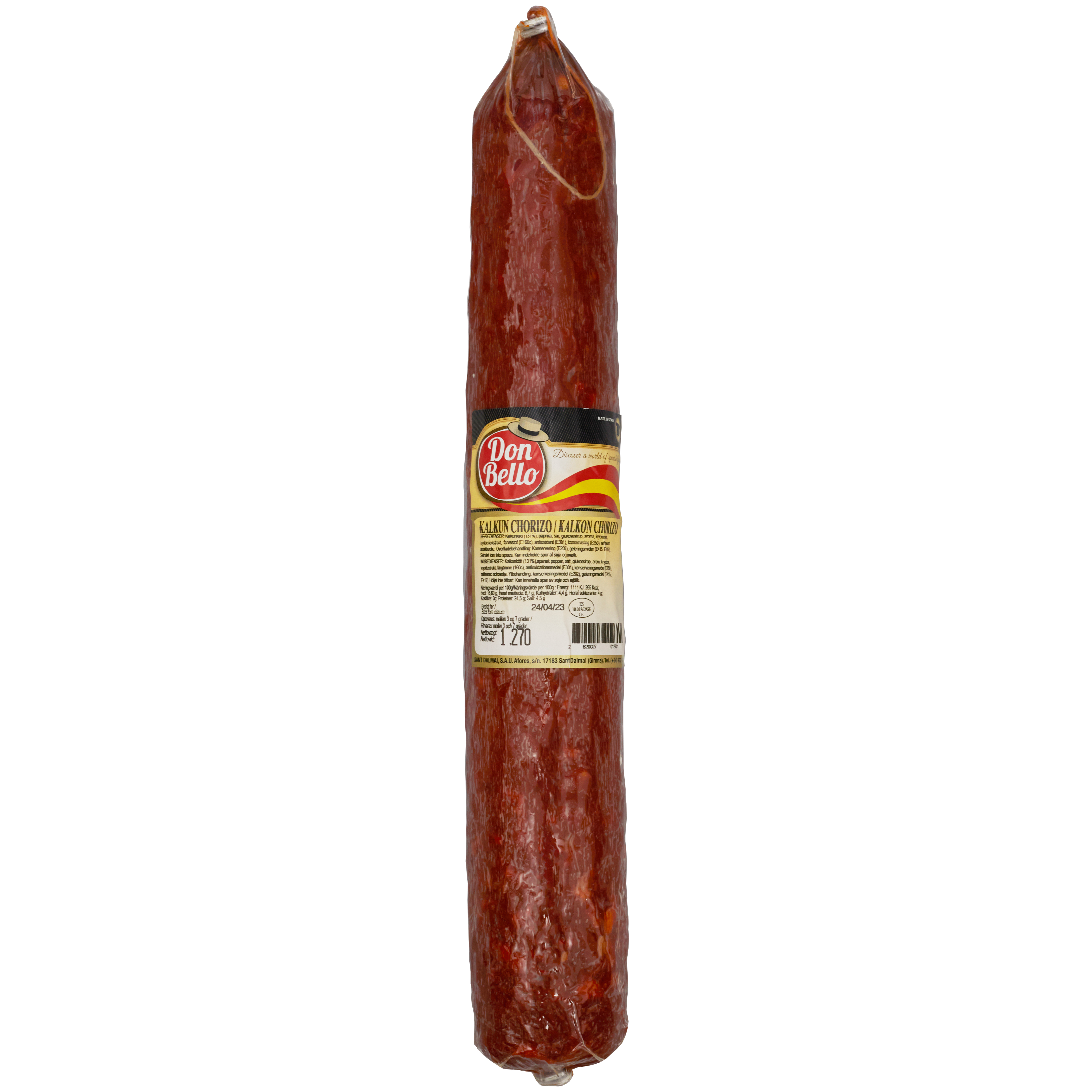 Chorizo af kalkun 1,3 kg