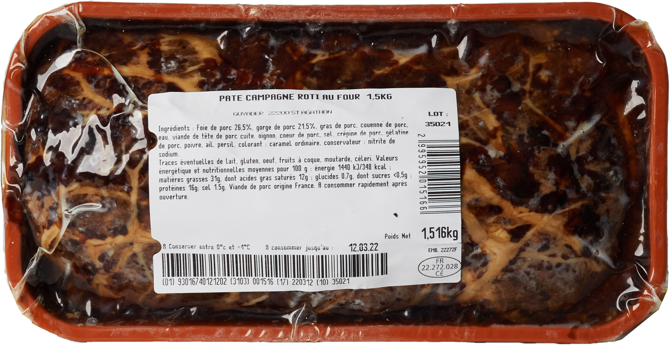 Paté de Campagne 1,5 kg