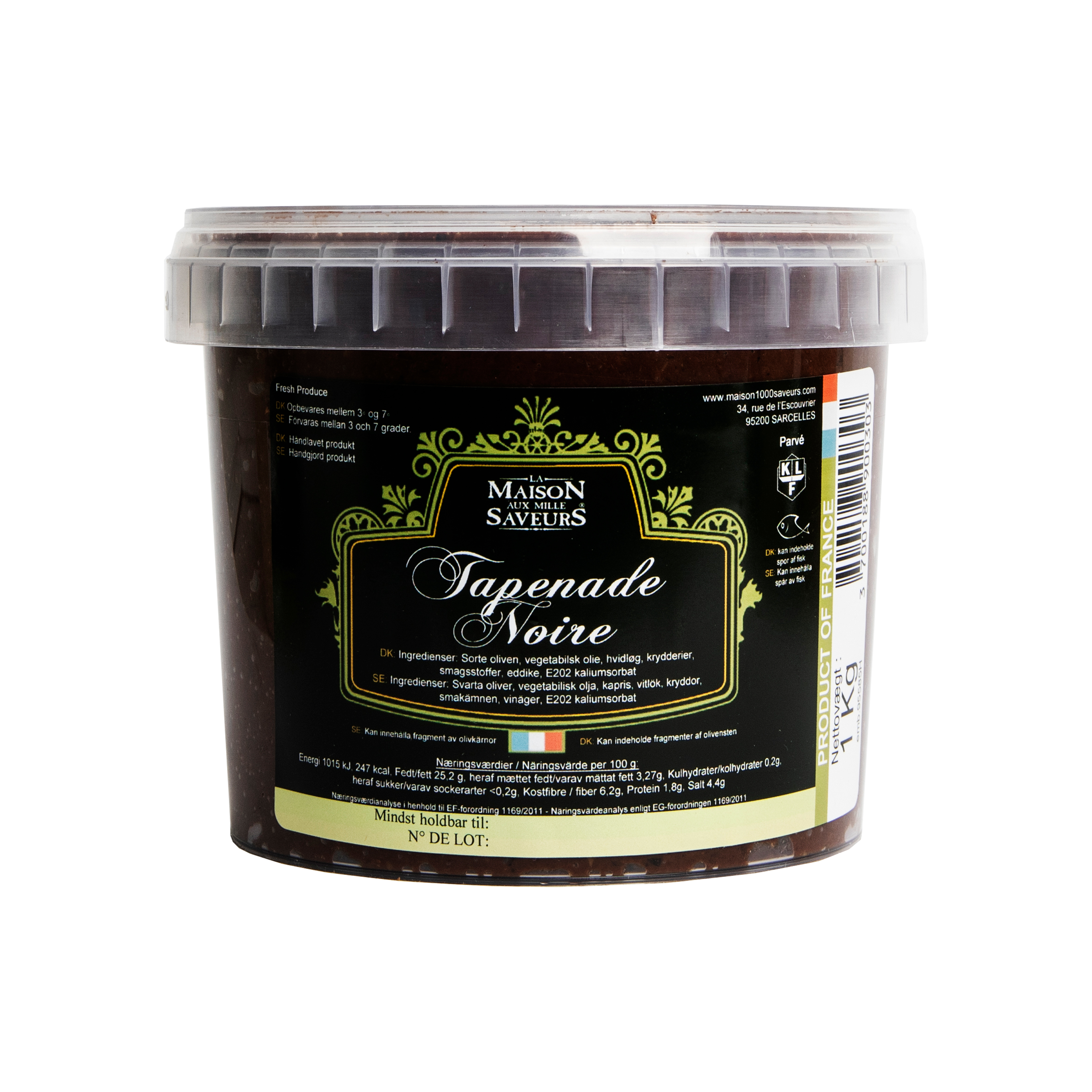 Tapenade af sorte oliven 1 kg