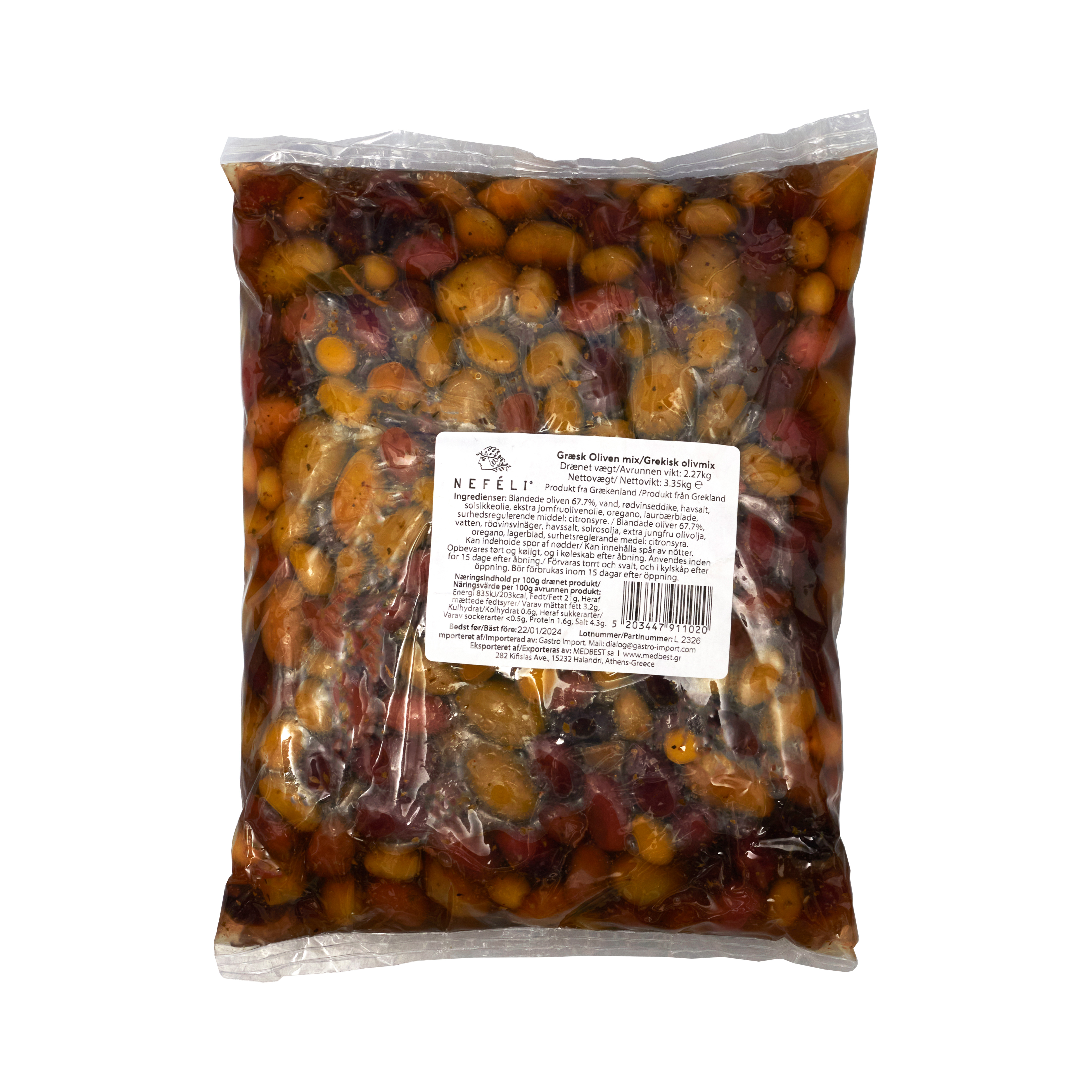 Græsk olivenmix 3,35 kg