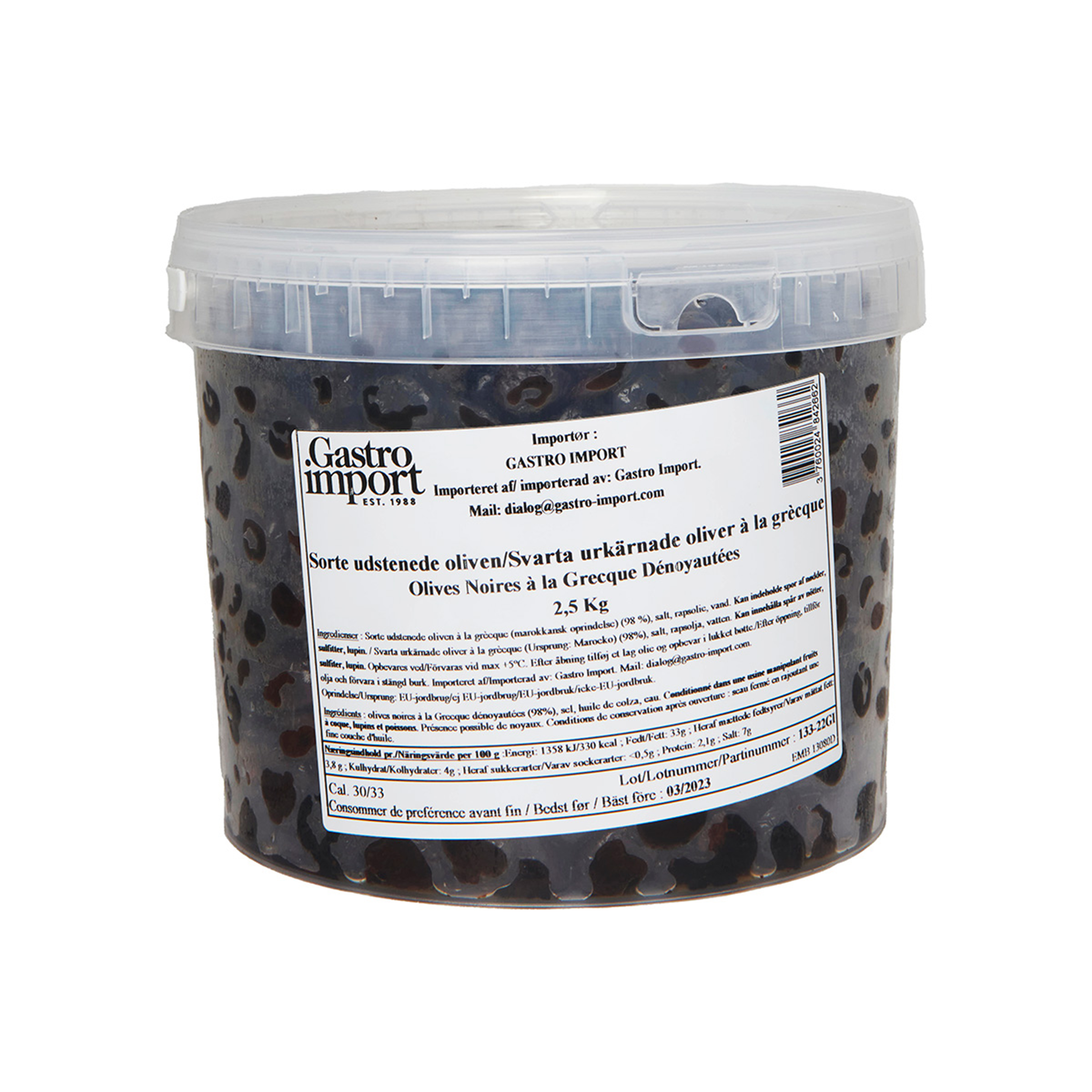 Sorte oliven a la Grecque 2,5 kg